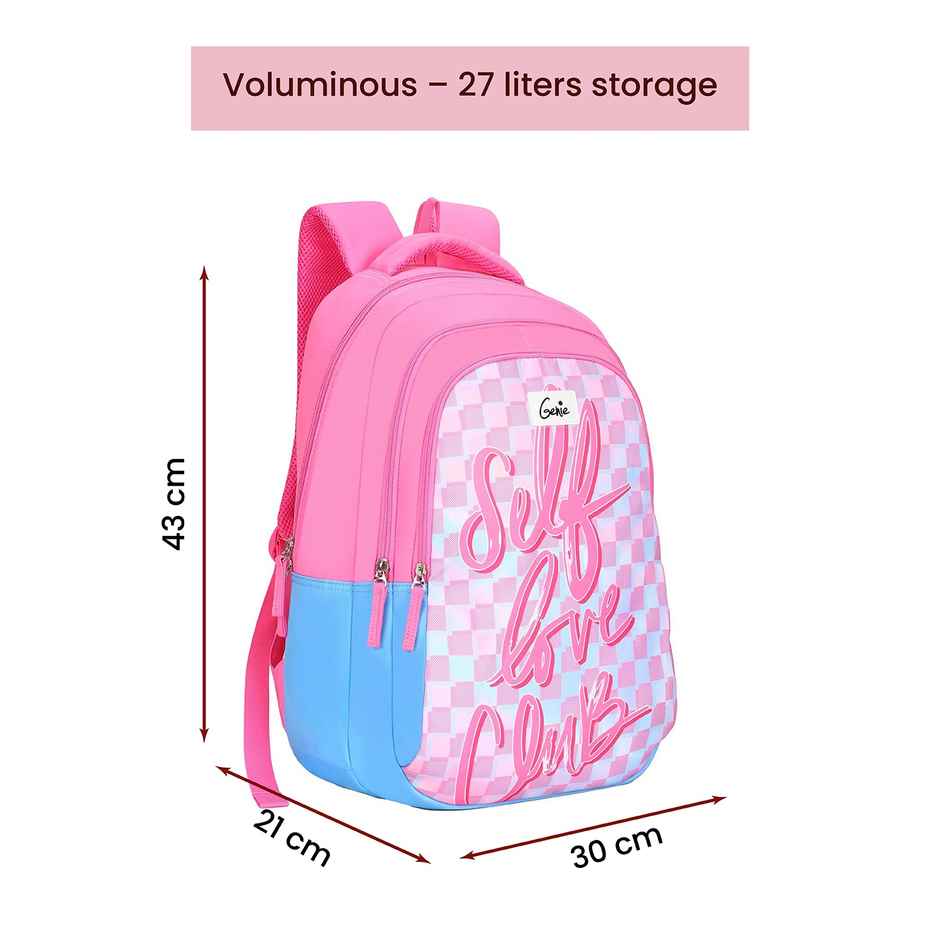 Genie Adore School Bag For Girls. Pink Backpack For Women