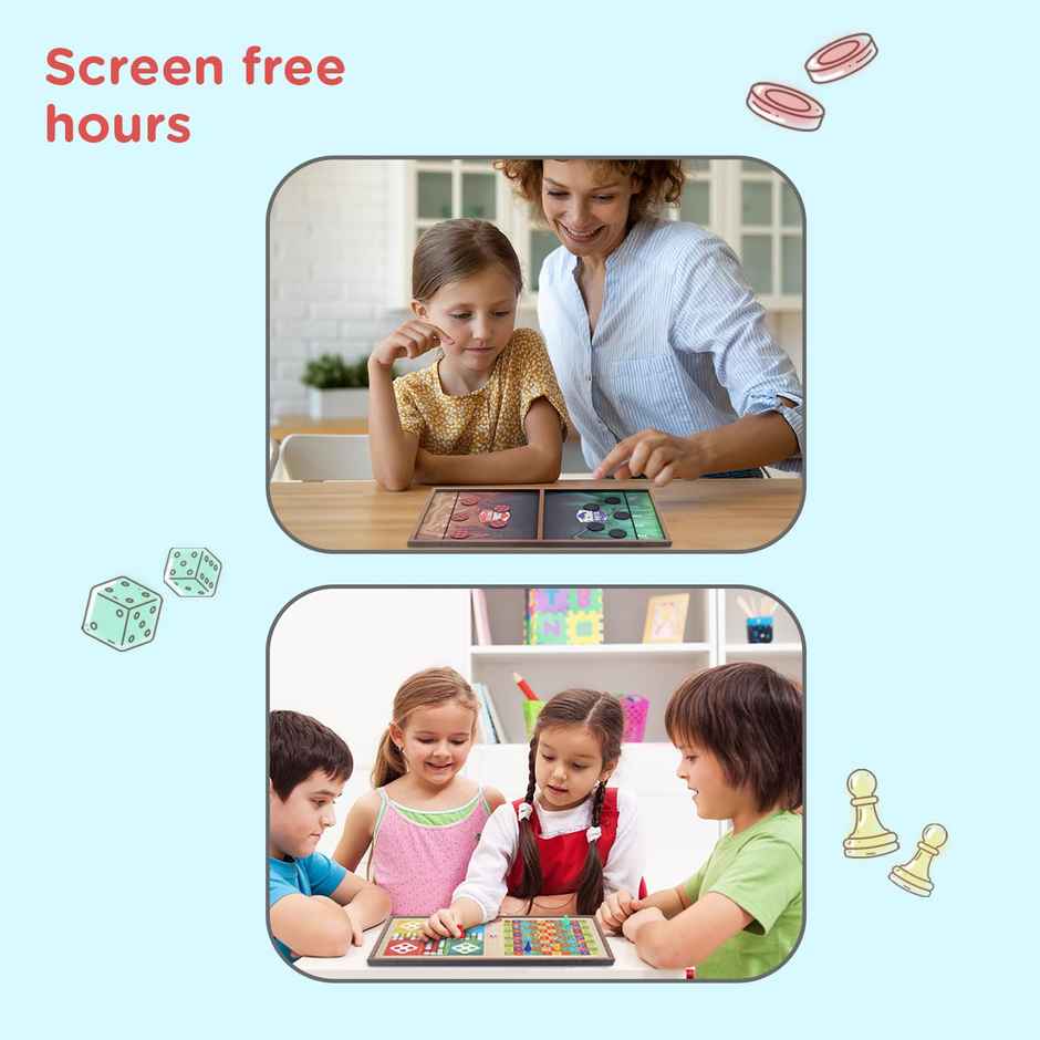 Play Nation 3 in 1 Board Game with Ludo, Slides & Ladders and Sling Puck