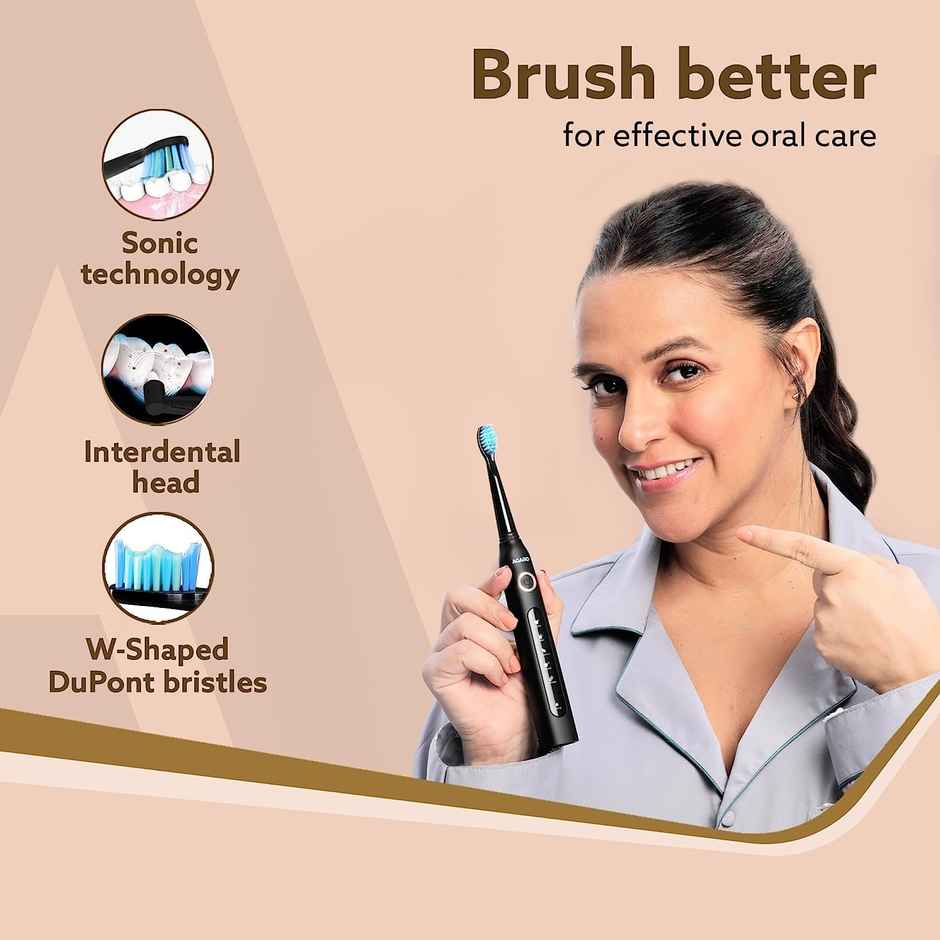 AGARO COSMIC PLUS Sonic ElectricTooth Brush For Adults With 5 Modes, 5 Brush Heads Power Toothbrush