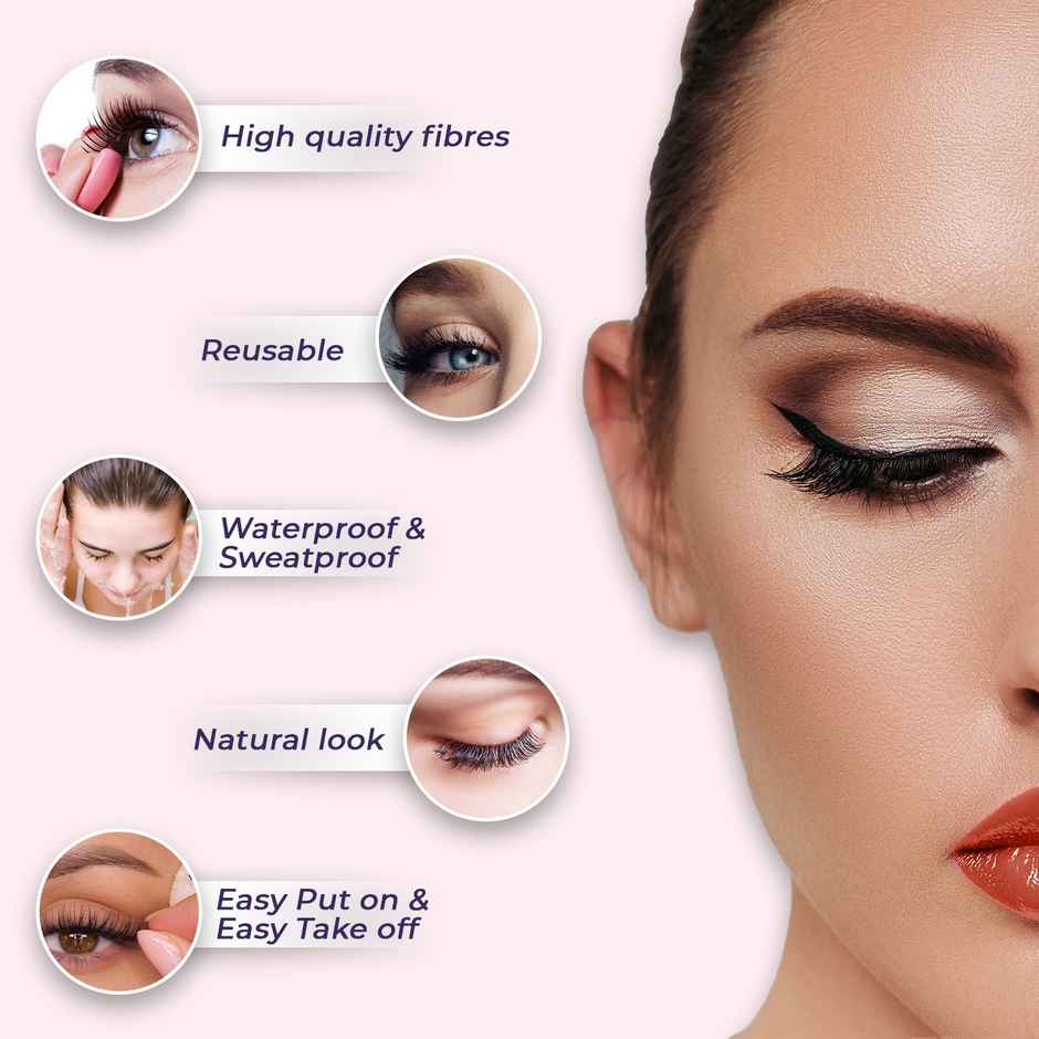 Sanfe Instant Star Lashes False Eyelash Long Lasting Natural Look With Glue 3 Pairs