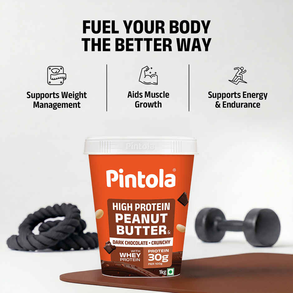 Pintola Crunchy High Protein Peanut Butter Dark Chocolate