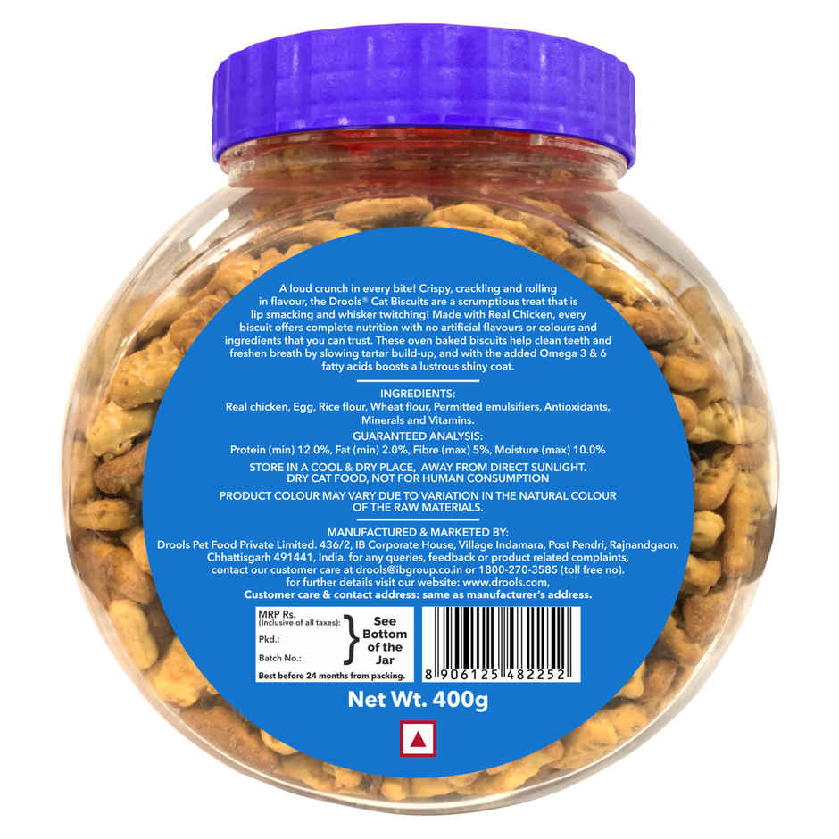 Drools Real Chicken Cat Biscuit Treats Jar