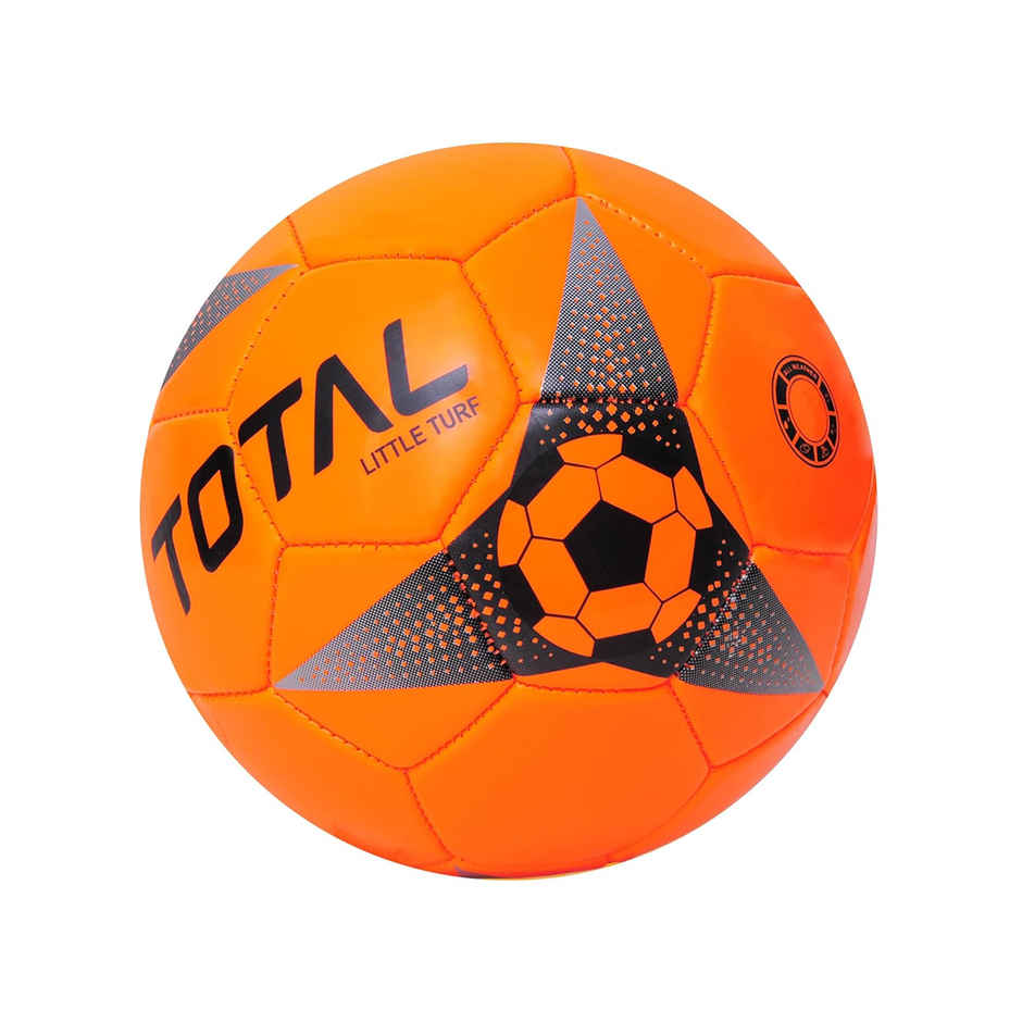 Total Little Turf Football | 32 Panels Rubberized Soccer Ball for Training & Matches Orange Size 3