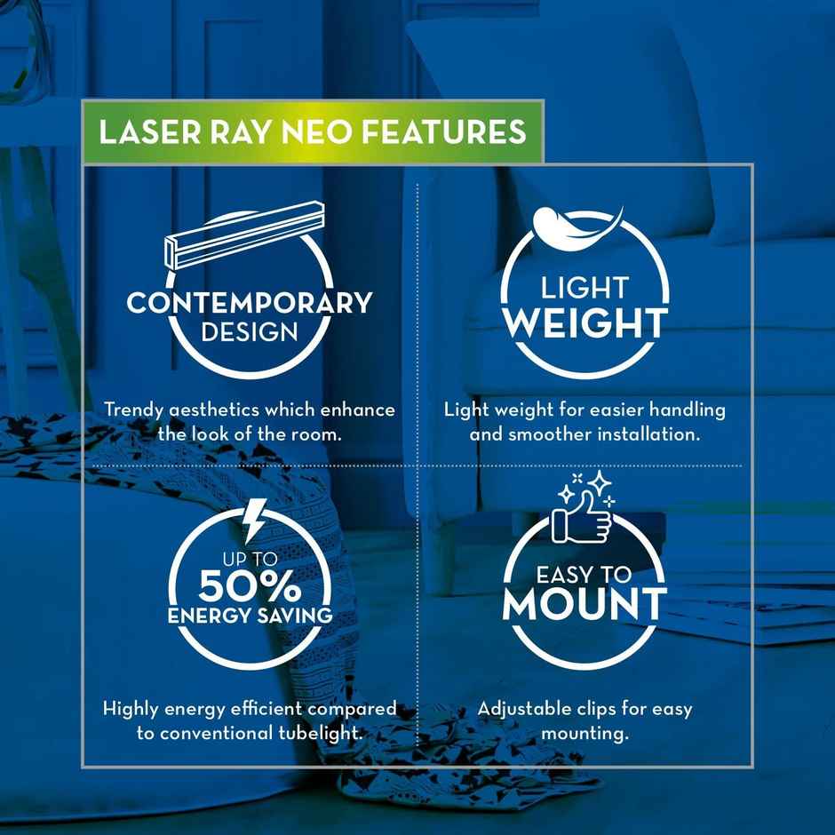 Crompton Laser Ray Neo 36W Led Batten (Natural White) -