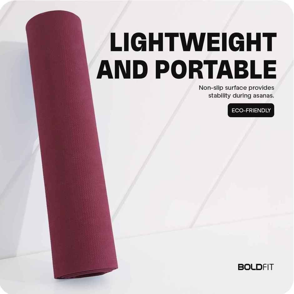 Boldfit 6mm Yoga Mat | Durable EVA Material for Comfortable Workouts | Purple