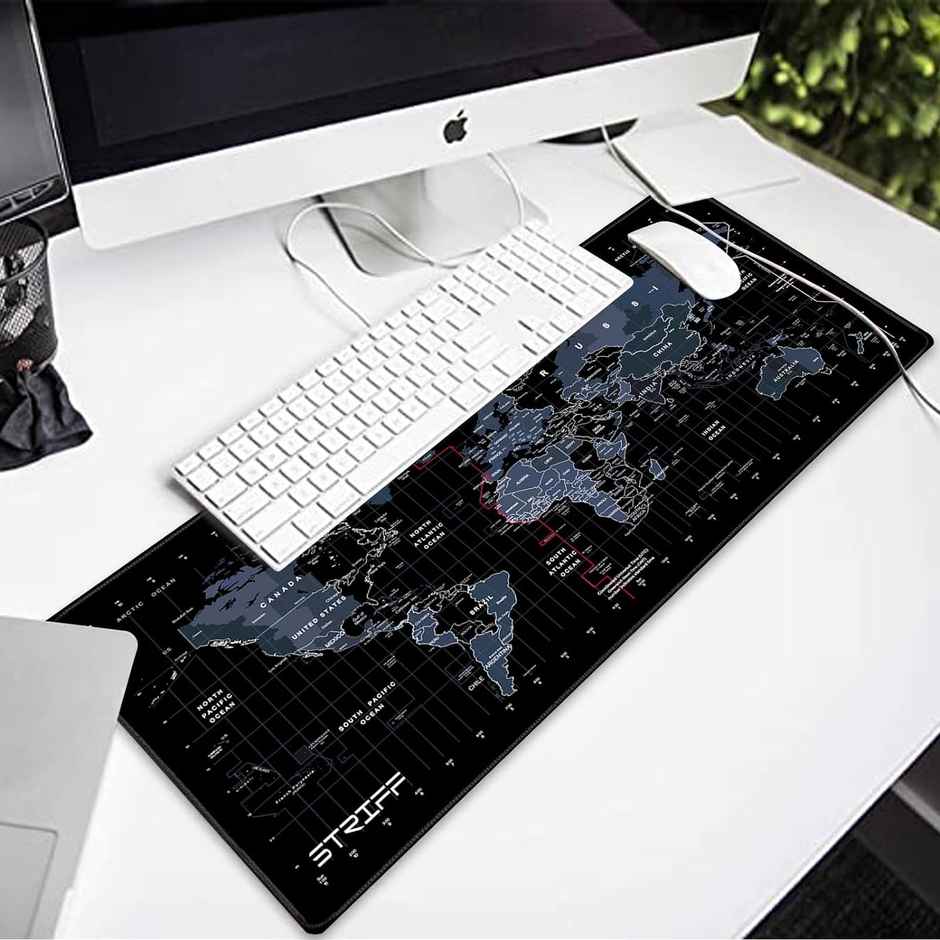 Striff World Map Extended Size (800 Mm X 300 Mm X 2 Mm) Gaming Mouse Pad Desk Mat(World Map)