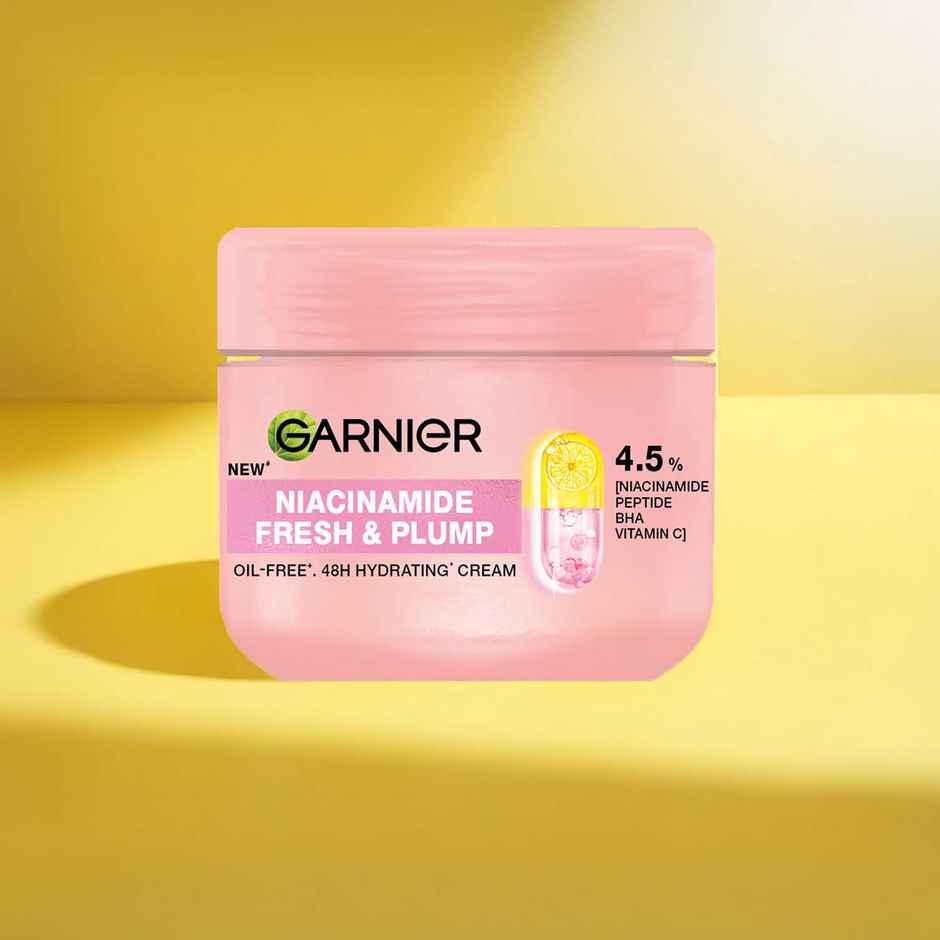 Garnier Fresh & Plump Niacinamide Sorbet Moisturizer, 4.5% Niacinamide+Peptide+BHA+Vitamin C