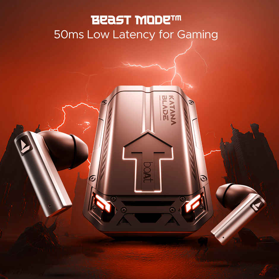 boAt Immortal Katana Blade 2.0 With Beast Mode, Rgb Leds, 70 Hrs Playback, Asap Charge (Grey)