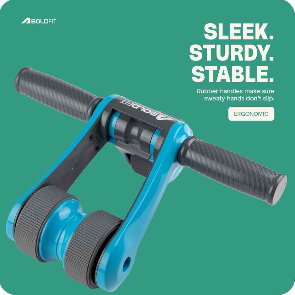 Boldfit Abs Roller for Men & Women | Premium Ab Wheel Roller for Home Workout - Blue