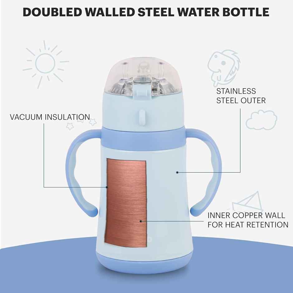 Cello Doodle Kids Flask | 329 ml | Leak-Proof | Turquoise