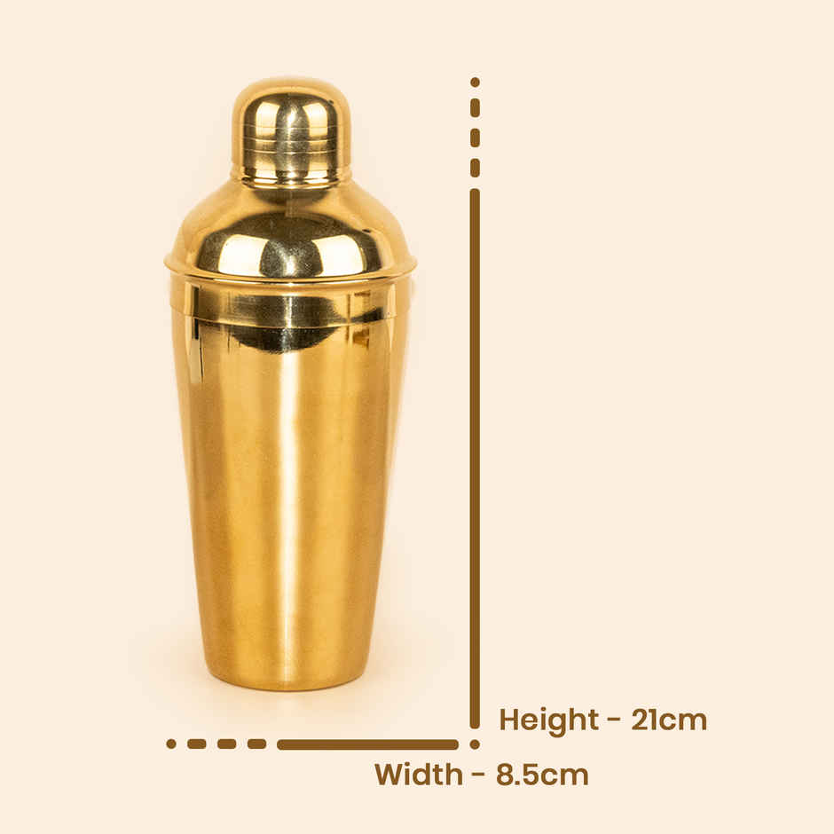 Picfest Popbar Golden Cocktail Shaker | Yellow - 500 ml