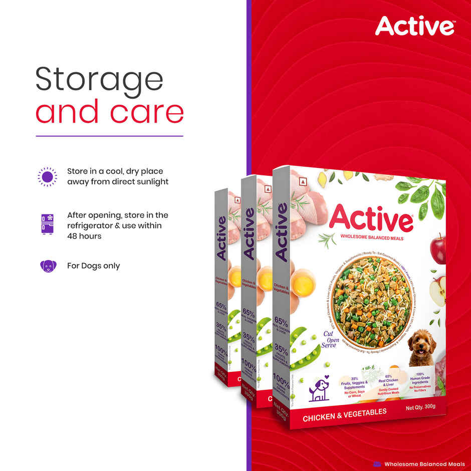 Active Chicken & Veg Dog Fresh Food (Adults & Puppies)