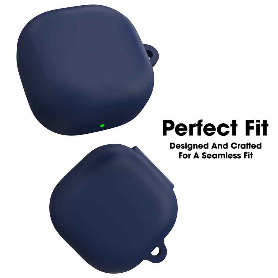 Sounce Portable Silicone Case Cover for Samsung Galaxy Buds 2 | Anti-Dust with Keychain | Black