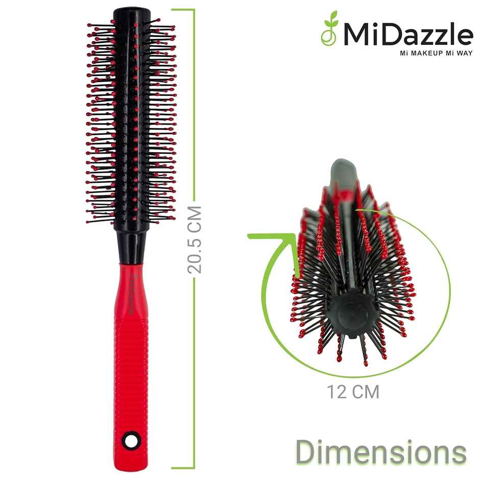 Midazzle Professional Red & Black Round Hair Brush |MIHB0033