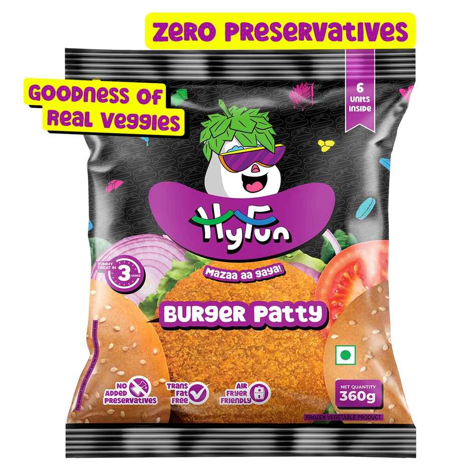 HyFun Veg Burger Patty, Quick & Easy | Frozen