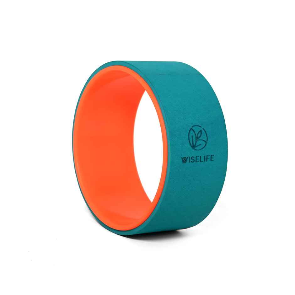 Wiselife Yoga Wheel 12.75x5.75 Inch (Teal-Dark Orange)