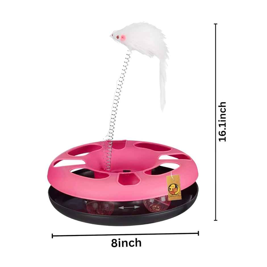 Foodie Puppies Interactive Cat Happy Circle With Ball Bell & Teasing Stick | Fun Toy For Cats - Assorted