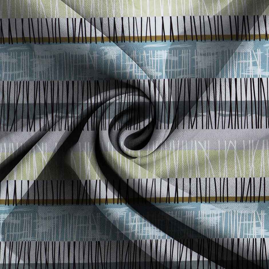 Dream Living Micropeach Even Lines | 135 Gsm Double Bedsheet With 2 Pillow Covers | Blue &Grey