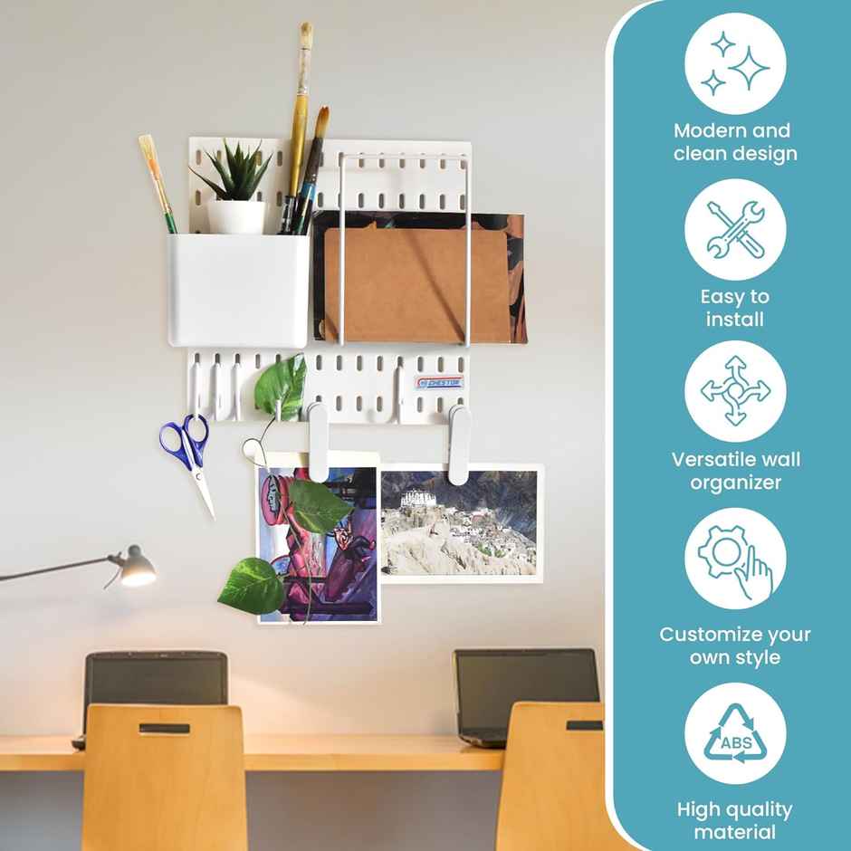 Cheston Plastic Peg Board | 30 x 30 cm - White