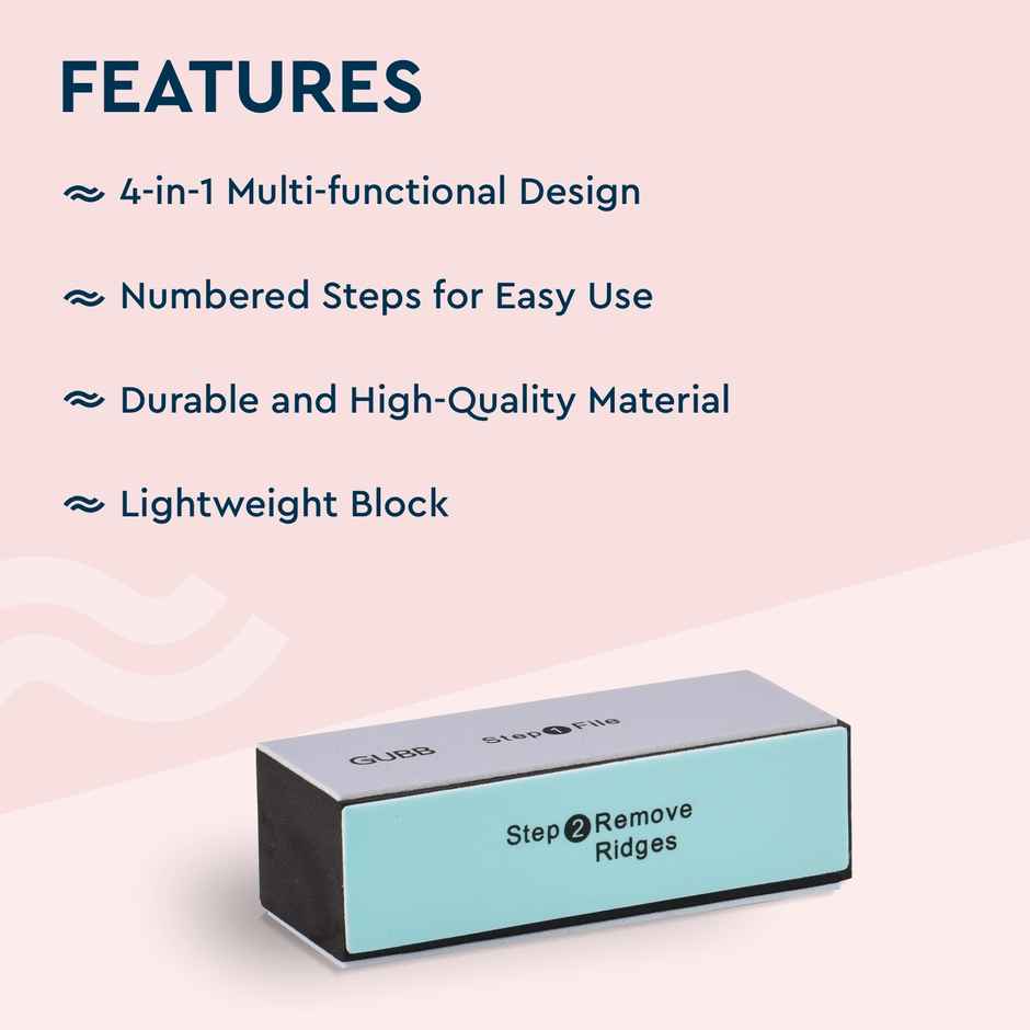 GUBB Block 4 Way Nail Buffer Shinner And Filer Set (Multicolour)