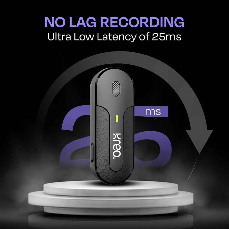 Kreo Gorec Professional Wireless Mic With Solo Transmitter,Usb-C,Long Battery Life