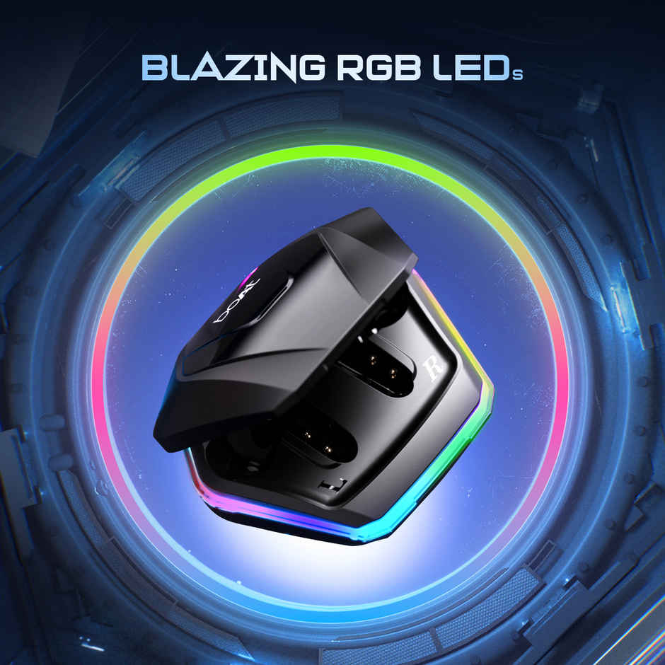 boAt Immortal 161 TWS Earbuds w/ Beast Mode(40ms Low Latency), 40 HRS Playback & 13mm Drivers Bluetooth - Black Sabre