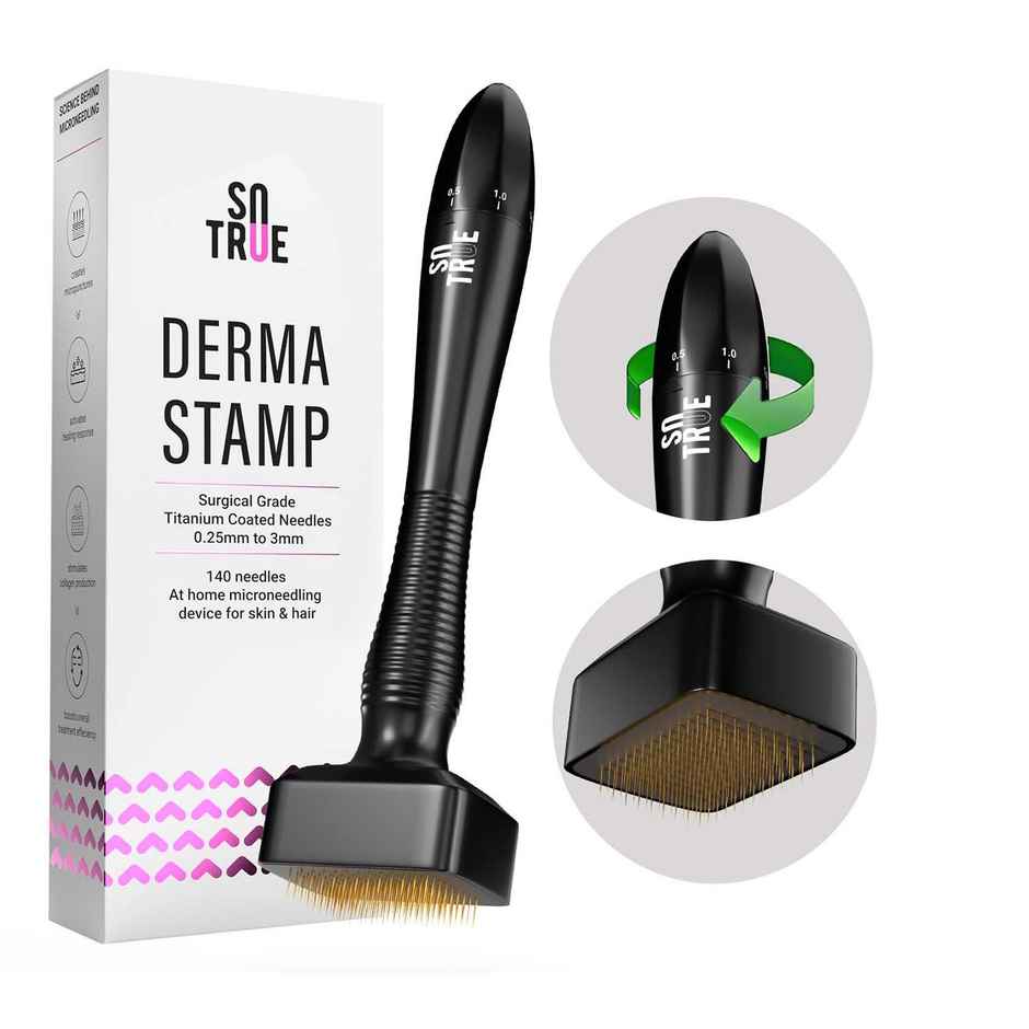Sotrue Derma Stamp For Hair Growth & Collagen Boost Adjustable Needles - 0.25Mm To 3Mm