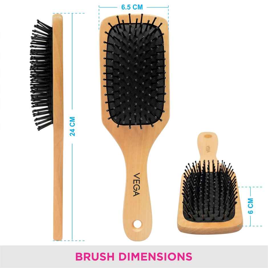 VEGA Wooden Paddle Hair Brush for Men and Women (E1-PB)