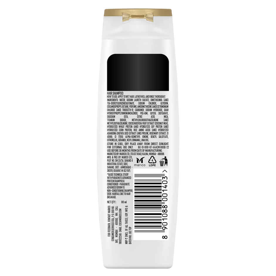 Parachute Advansed Hair Fall Defense Protein Shampoo| Coconut Milk & Rosemary