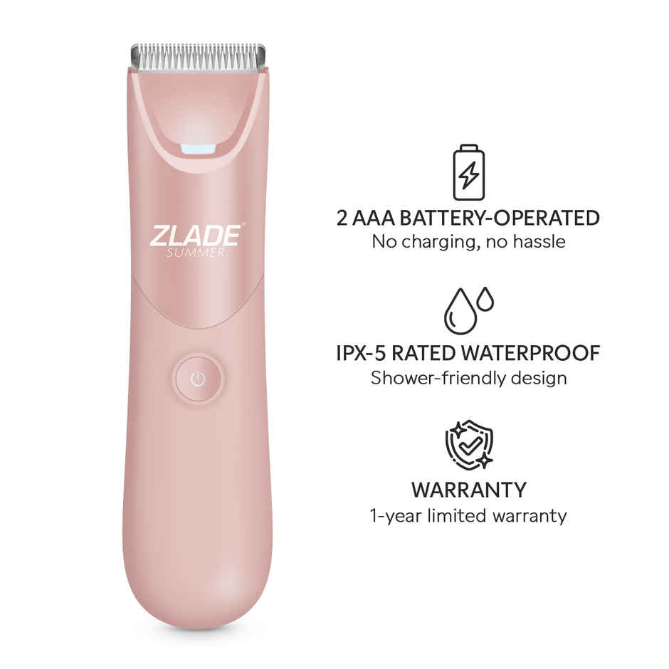 Zlade Women's Summer Intimate Hair Removal Trimmer | Bikini Line, Underarms, Body Hair | Waterproof