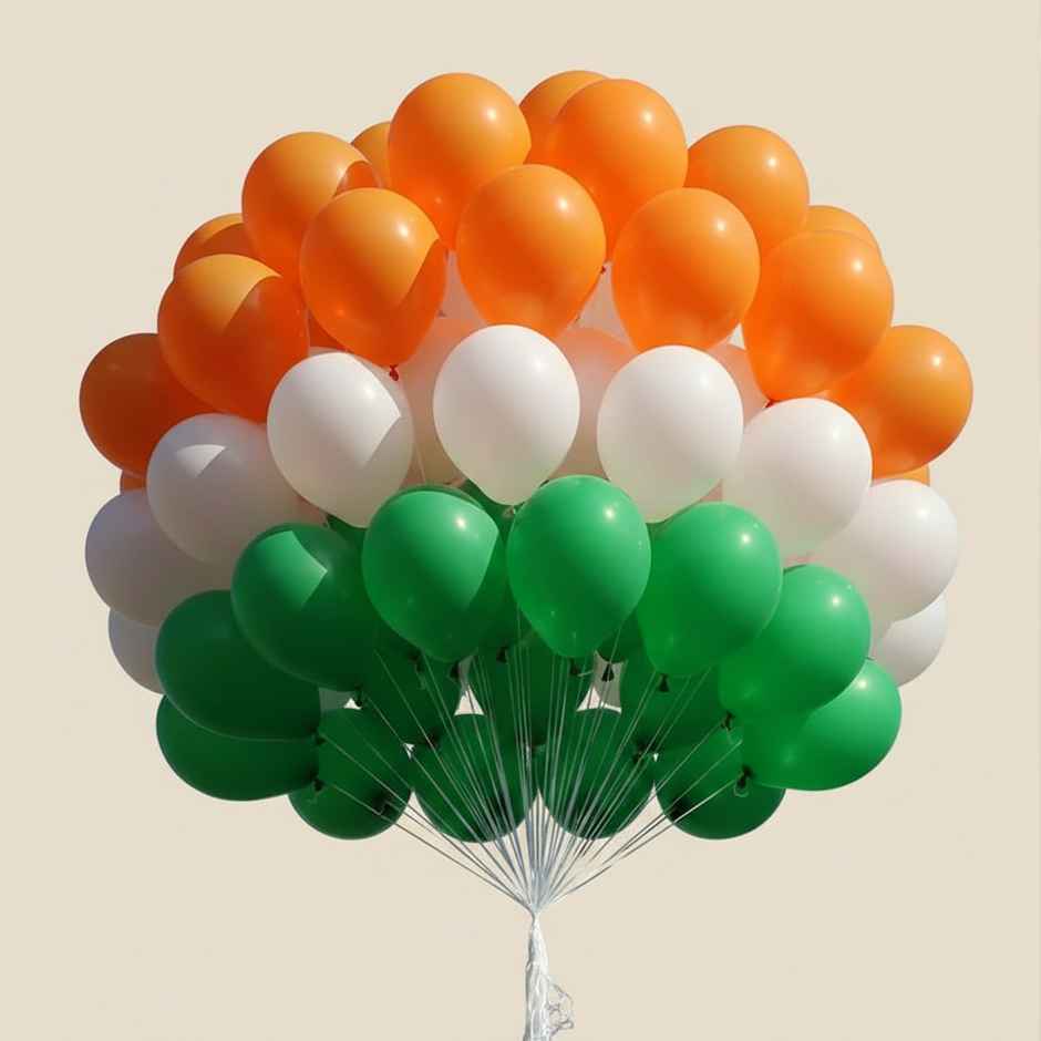 Metallic Tricolour Balloons | Pack of 50 | Pichai