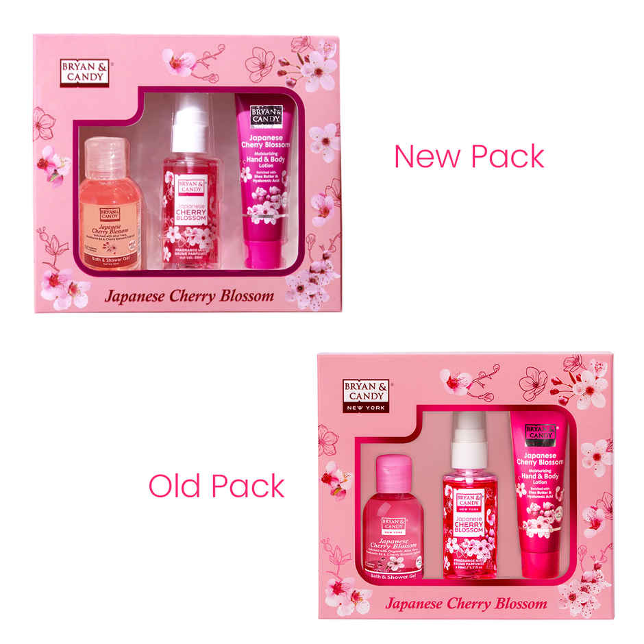 Bryan & Candy Cherry Blossom Bath Kit|Shower Gel|Fragrance Mist|Hand-Body Lotion|Pack Of 3
