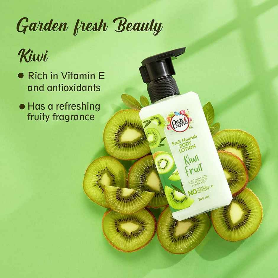 Buds & Berries Kiwi Fruit Extracts Body Lotion for Soothing Moisturization, All Skin Types