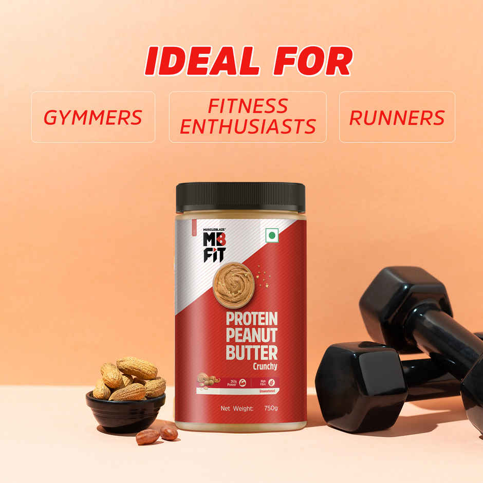 MuscleBlaze High Protein Natural Peanut Butter (Crunchy) Combo