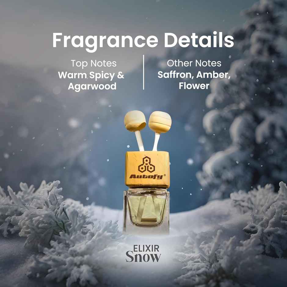 Autofy ELIXIR Car Perfume AC Vent Car Fragrance Car Air Freshener Long Lasting | Snow