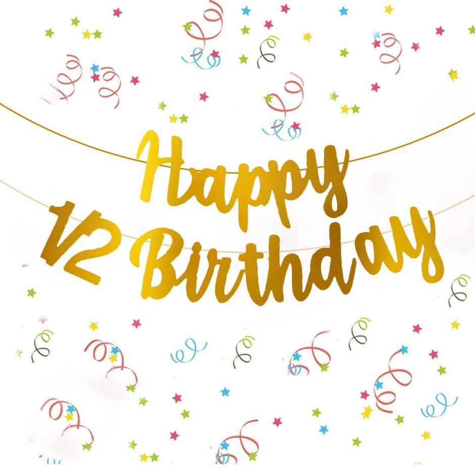 Party Propz Gold Happy 1/2 Birthday Banner