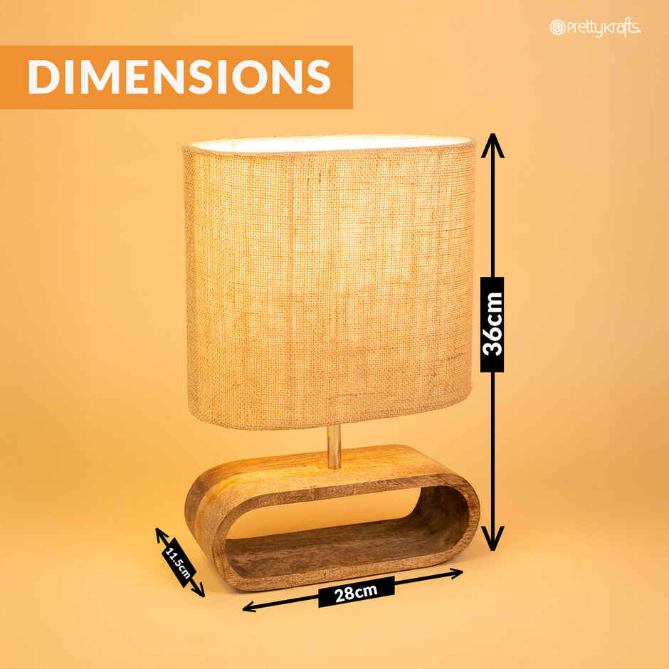 PrettyKrafts Oval Decorative Table Lamp