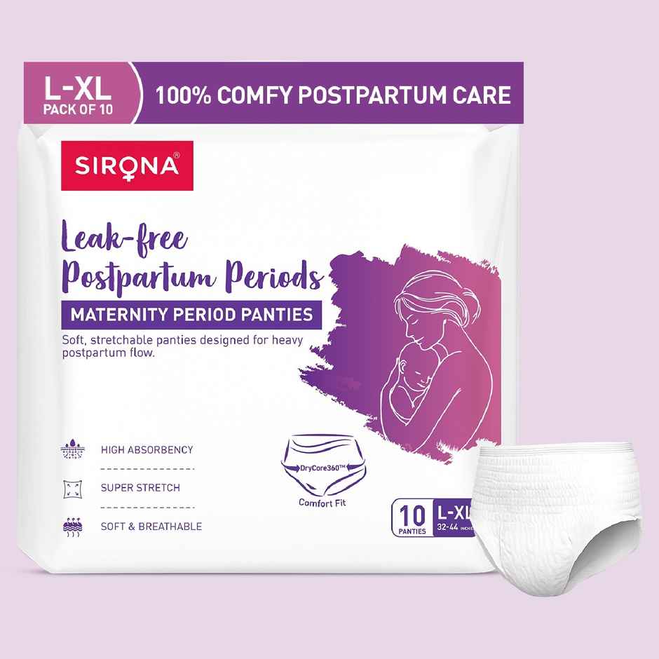 Sirona Maternity Pants | Leak-Free Postpartum Periods | Comfortable, Soft & Breathable | Size L-XL