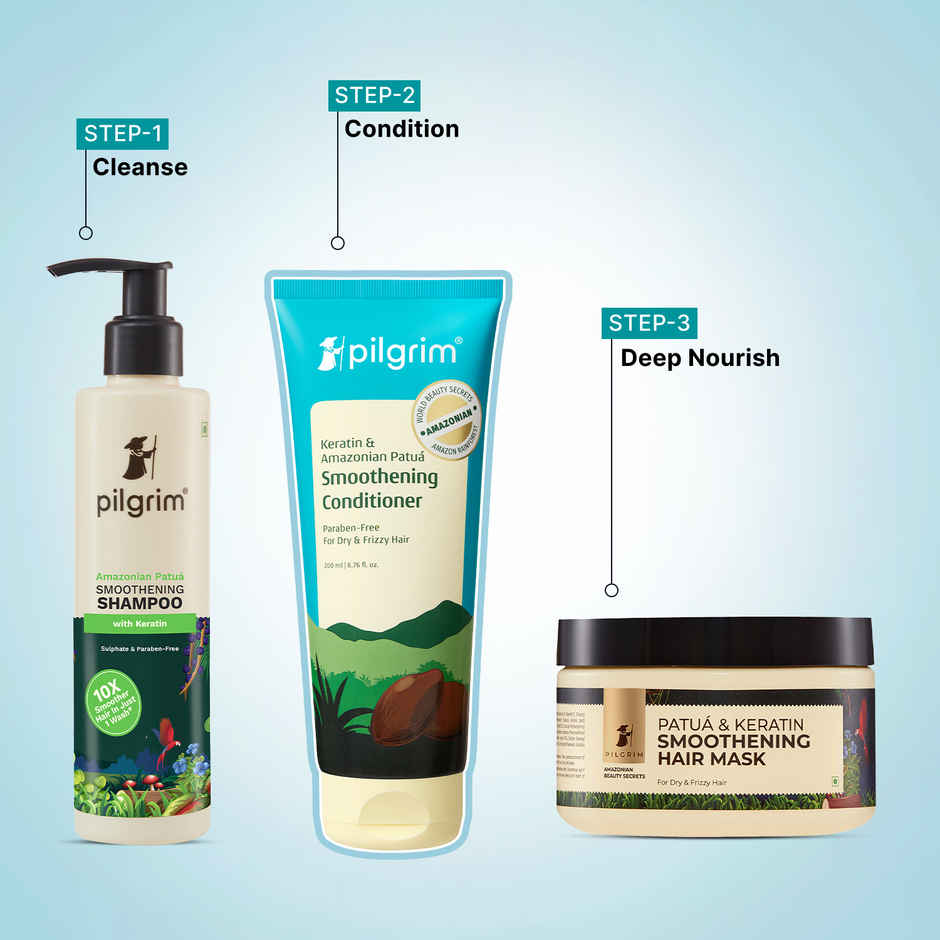 Pilgrim Keratin & Amazonian Patua Smoothening Conditioner for Dry & Frizzy Hair