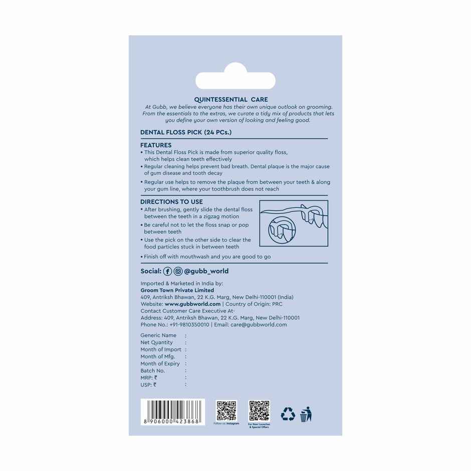 GUBB Dental Floss Pick Pack of 24