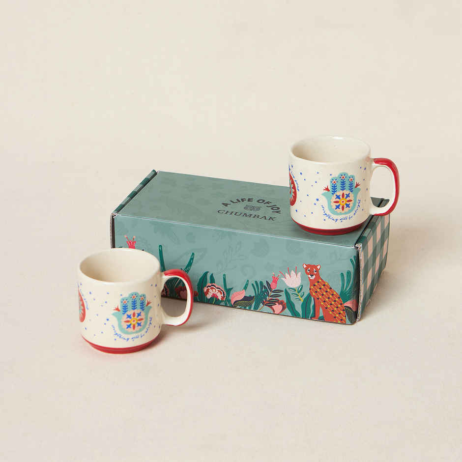 Chumbak Hamsa Mugs Duo, Gift Set