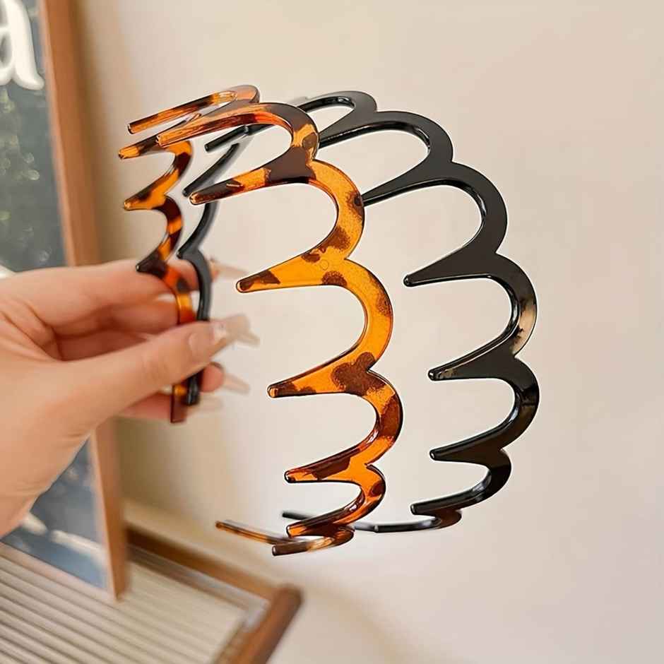 Chronex 2 Pcs Chic Resin Wave Hairbands For Women | AsBAUted