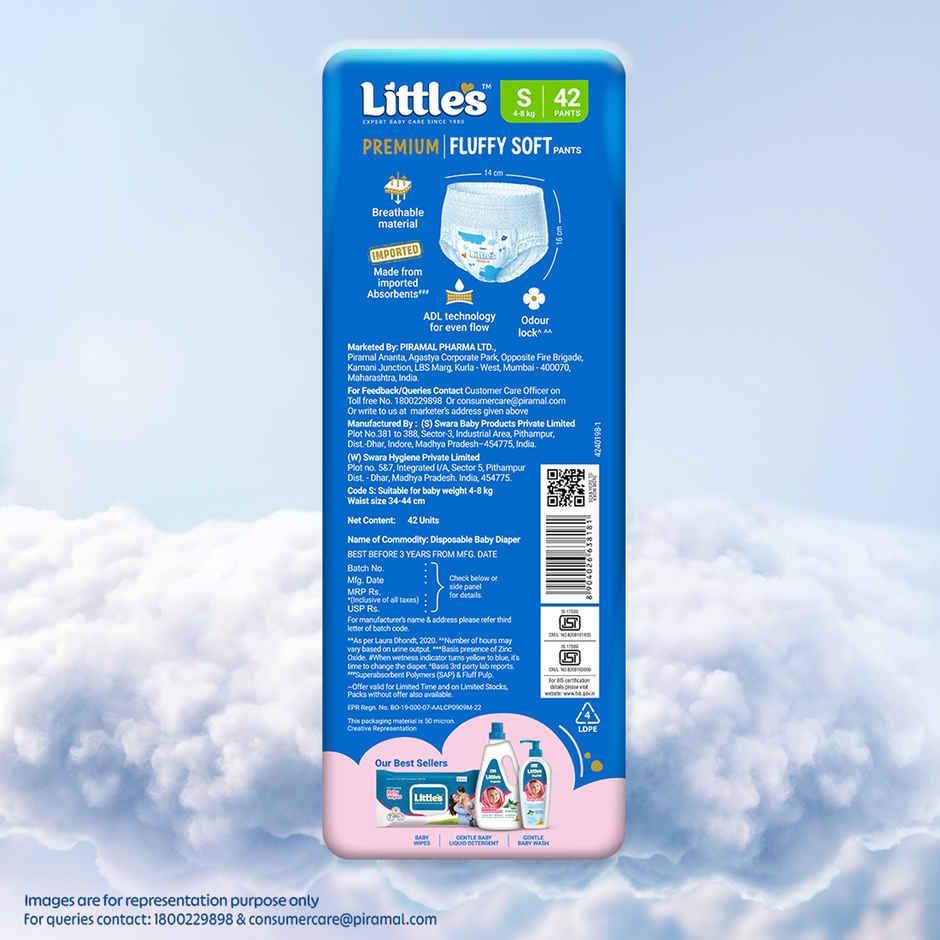 Littles Expert Baby Care Comfy Pant Style Diaper | S | 42 pcs