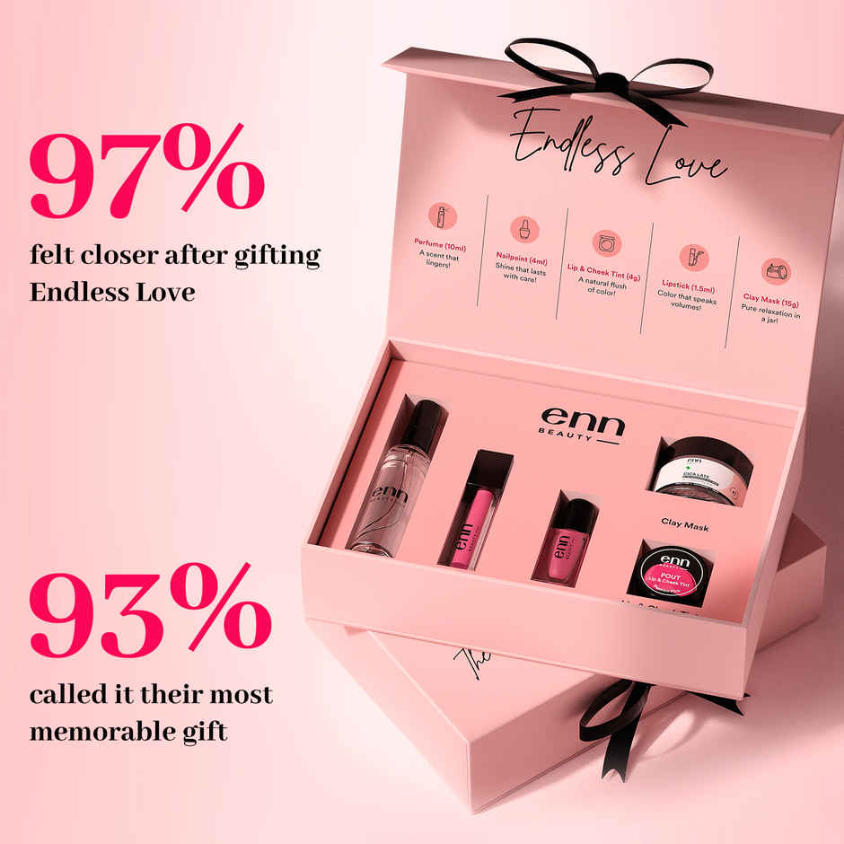 ENN Beauty Endless Love Gift Set | Clay Mask | Lipstick | Nail Paint | Lip & Cheek Tint | Perfume
