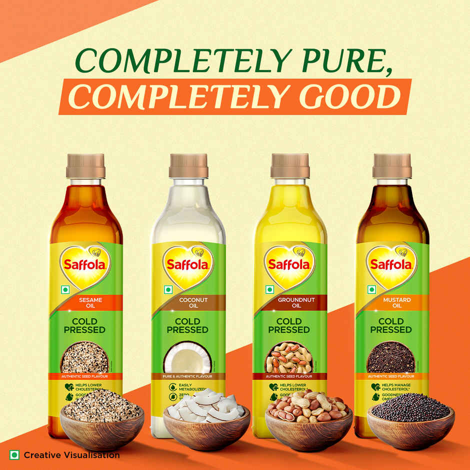 Saffola Cold Pressed Sesame Oil | Cold Pressed Sesame Seed Oil | Helps Lower Cholesterol Combo