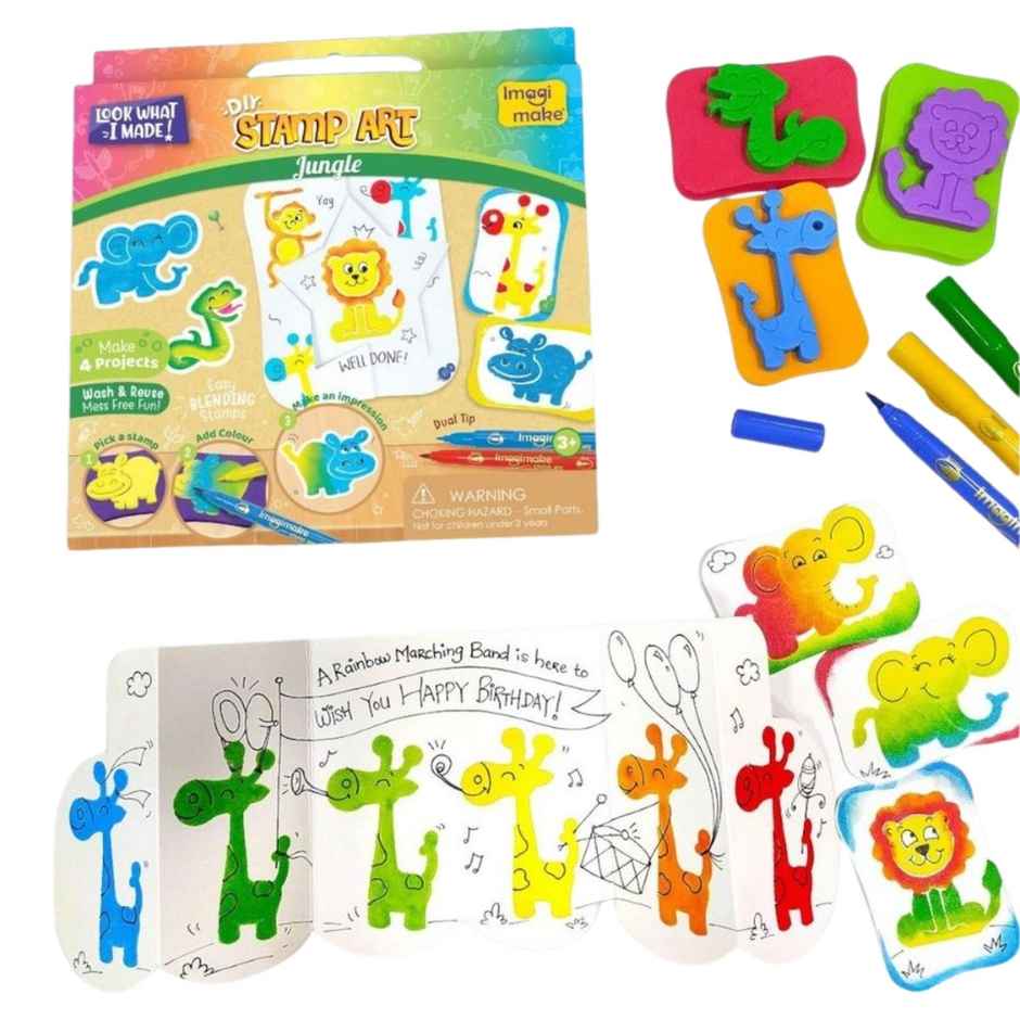 Imagimake DIY Stamp Art - Jungle Art & Craft Kit | Toys Gifting for Kids (3+ Years)