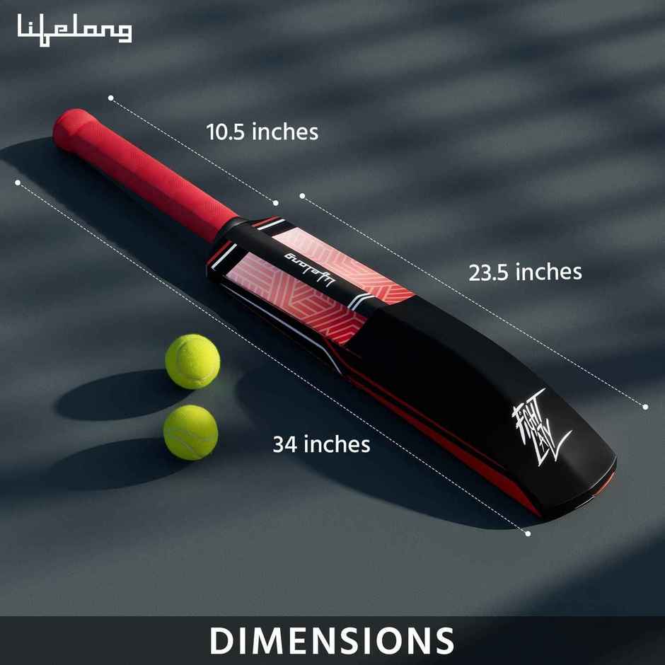 Lifelong 15+ years Plastic Cricket Bat 34 Inch | Black & Red