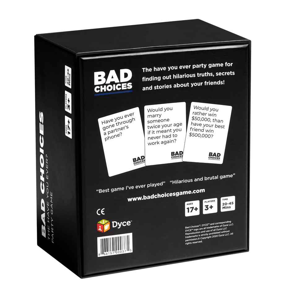 Awestuffs Bad Choices Party Card Game for Adults Ages 17 Years and Up