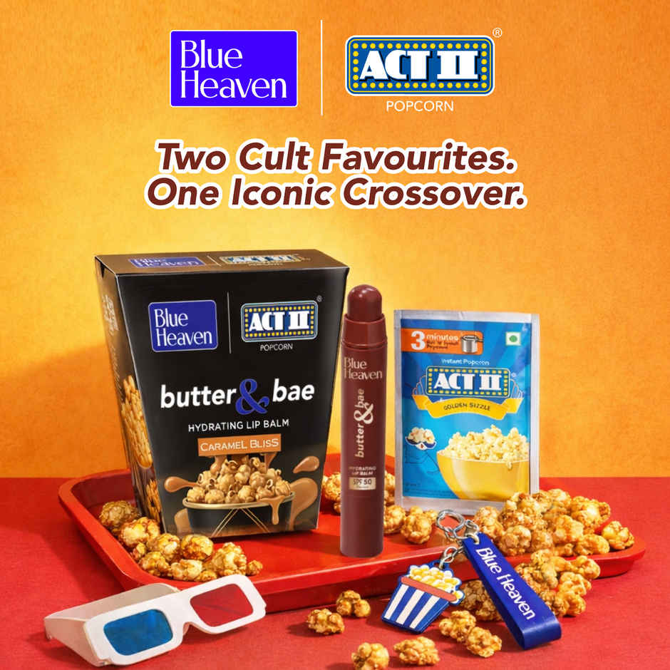 Blue Heaven Butter & Bae SPF 50 Lip Balm with Free Key Chain & Popcorn