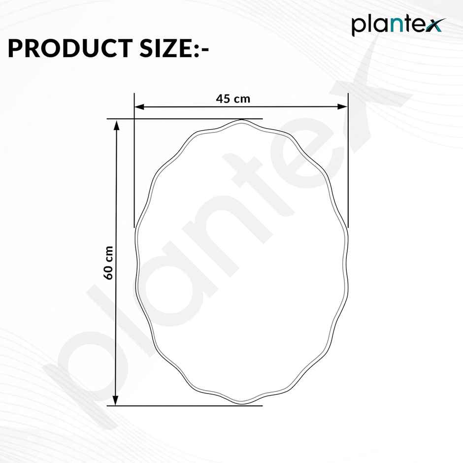 Plantex Frameless Oval Mirror for Bathroom Dressing Room Entryway - 18 x 24 Inch